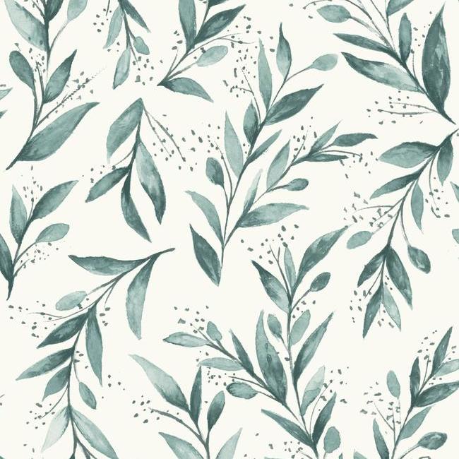Olive Branch Wallpaper (Teal)