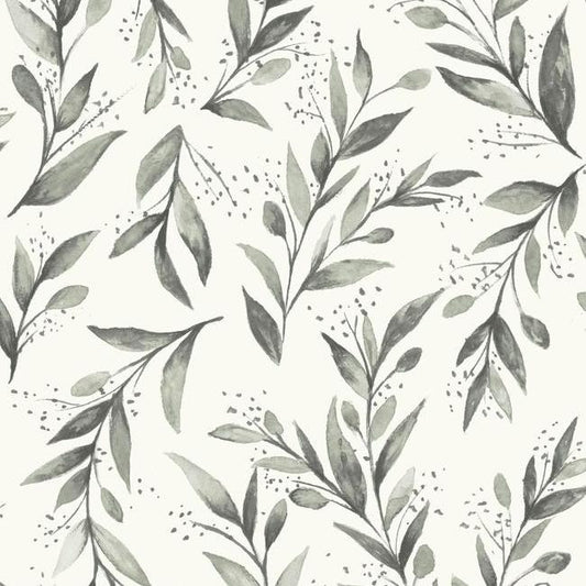 Olive Branch Wallpaper (Charcoal)