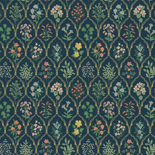 Hawthorne Wallpaper (Navy/Multi)