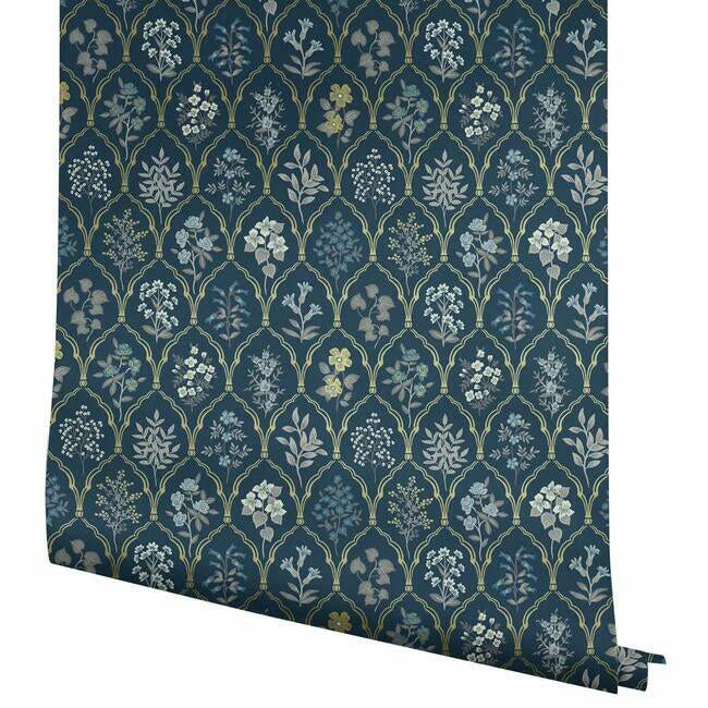 Hawthorne Wallpaper (Navy Gold)