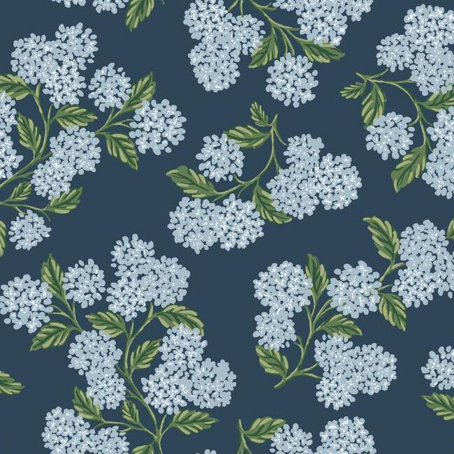 Hydrangea Wallpaper (Navy)