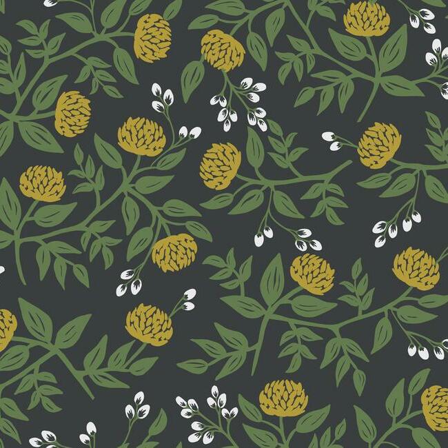 Peonies Wallpaper (Black & Gold)
