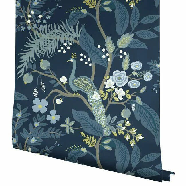 Peacock Wallpaper (Navy)