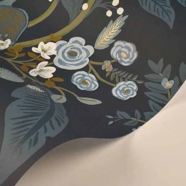 Peacock Wallpaper (Navy)