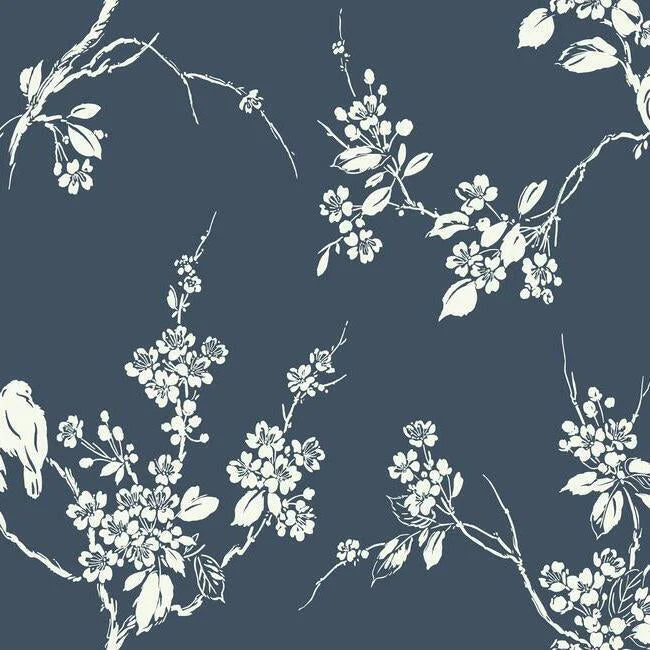 Imperial Blossoms Branch Wallpaper (Navy)