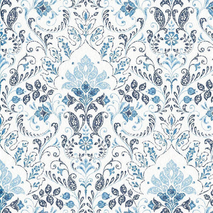 Persian Damask Peel and Stick Wallpaper (Blue)