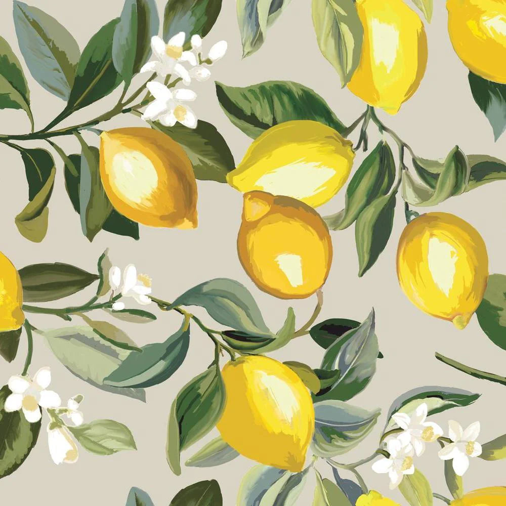 Lemon Zest Peel and Stick Wallpaper (Beige)