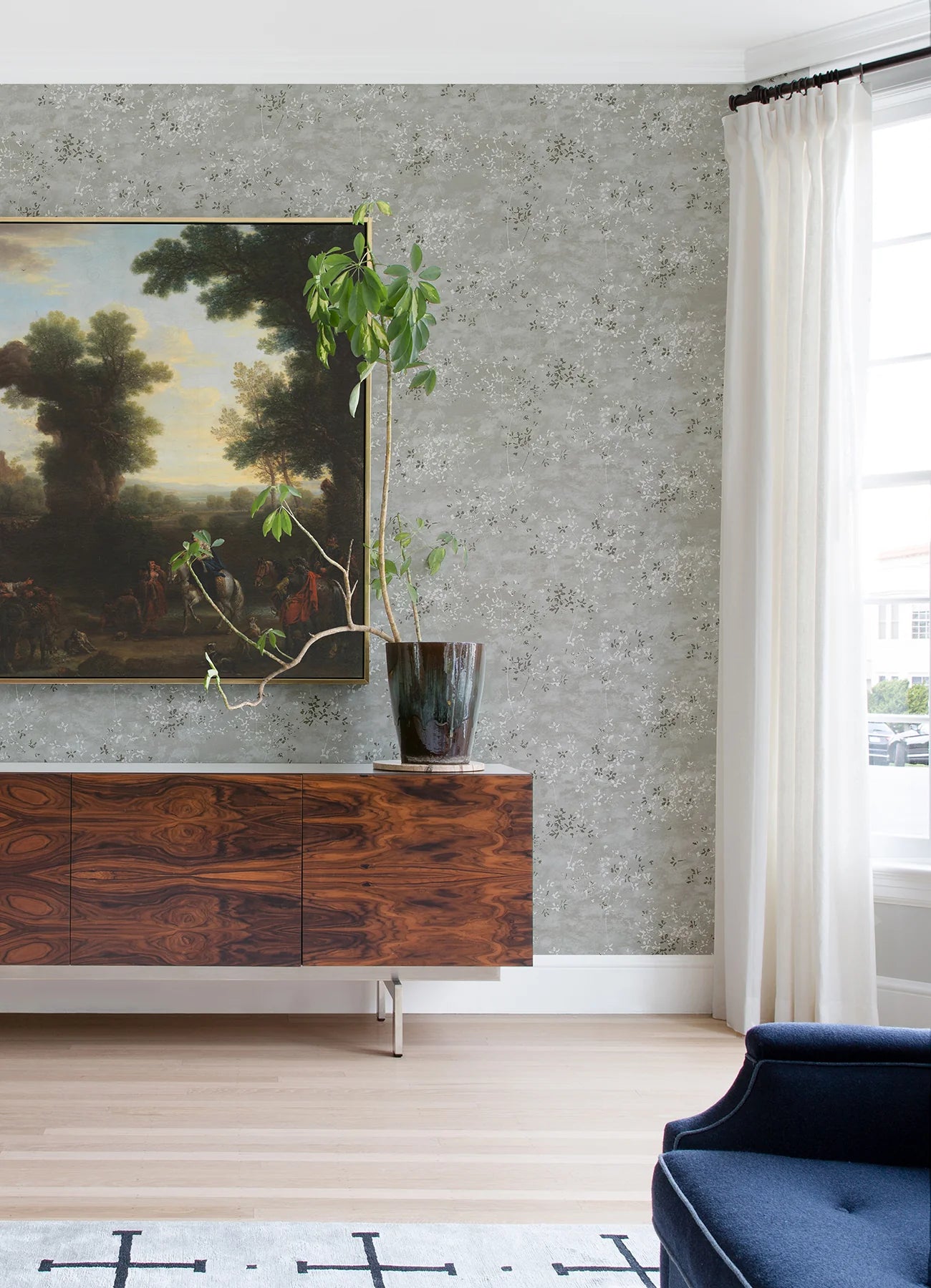 Arian Silver Inkburst Wallpaper (Silver)