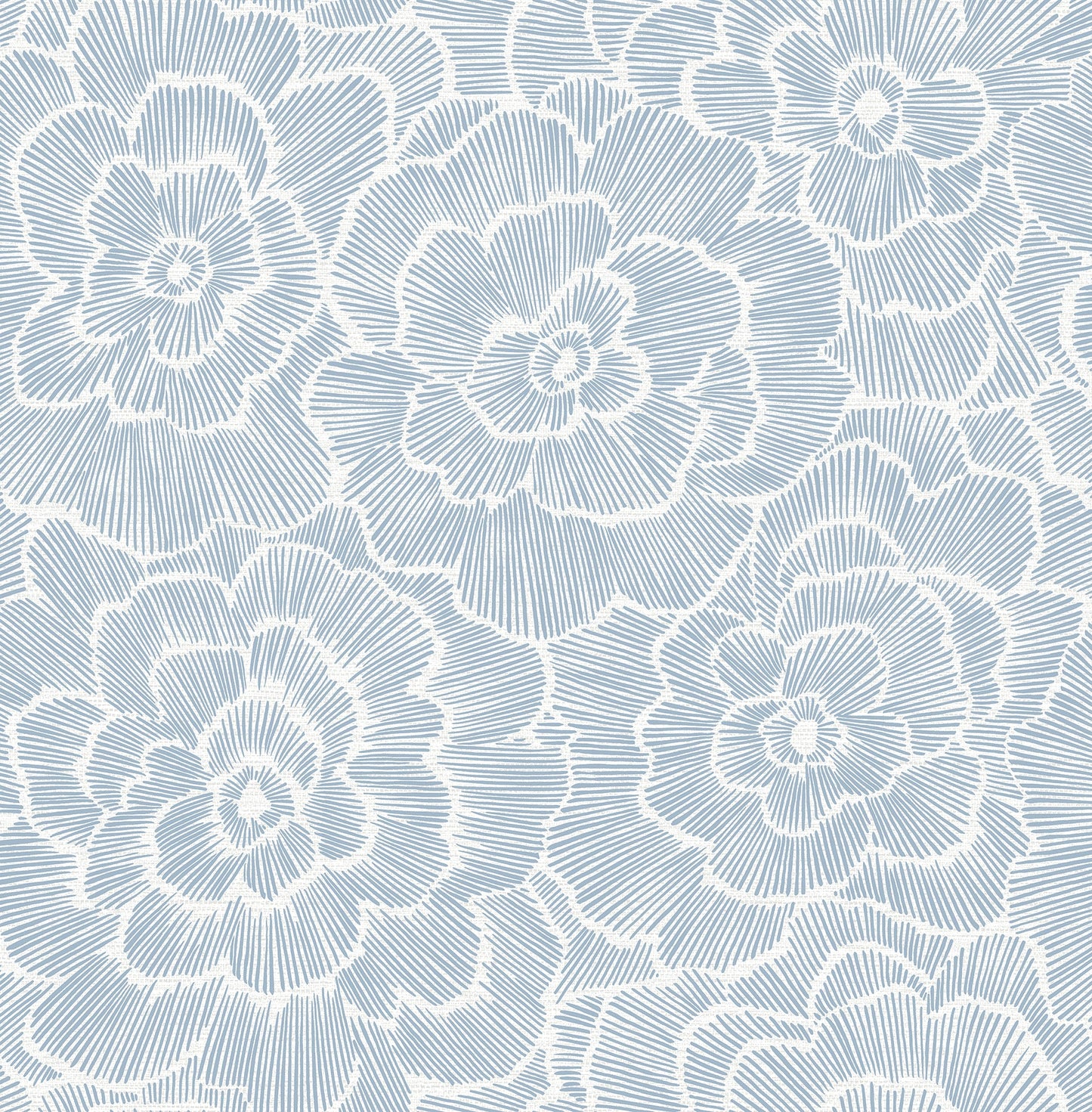 Periwinkle Blue Textured Floral Wallpaper (Blue)