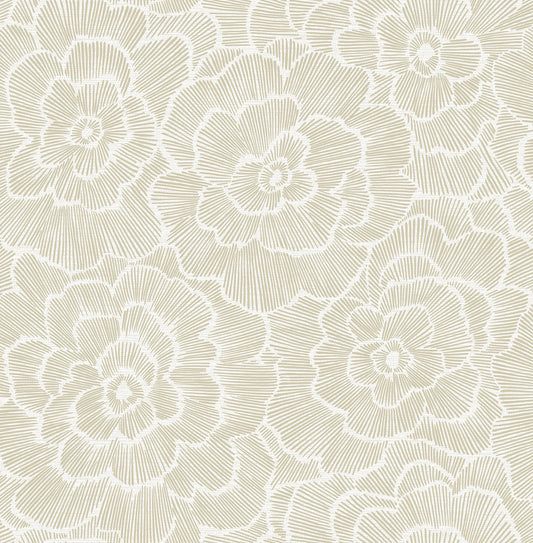 Periwinkle Blue Textured Floral Wallpaper (Stone)