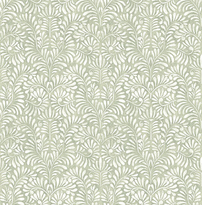 Elma Honey Fiddlehead Wallpaper (Sage)