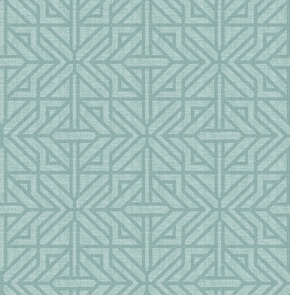 Hesper Green Geometric Wallpaper (Teal)