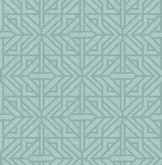 Hesper Green Geometric Wallpaper (Teal)
