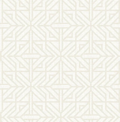 Hesper Green Geometric Wallpaper (Ivory)
