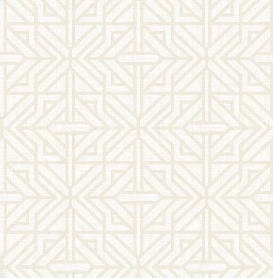 Hesper Green Geometric Wallpaper (Ivory)