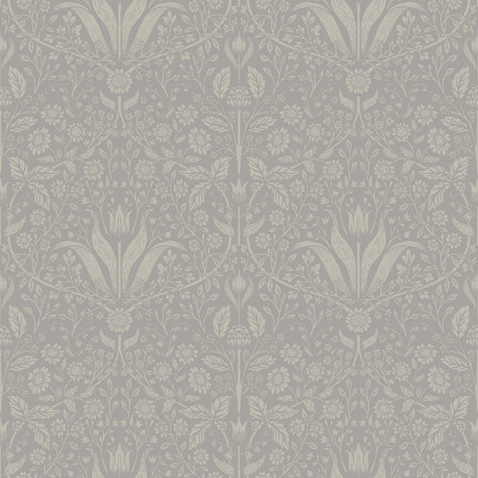 Mara Light Grey Tulip Ogee Wallpaper (Grey)