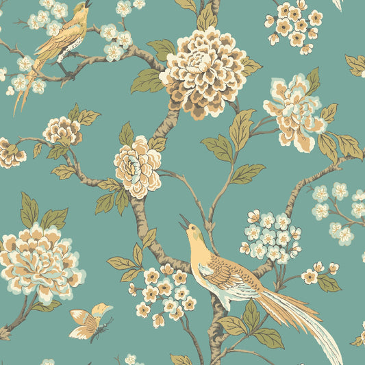 Fanciful Wallpaper- Teal