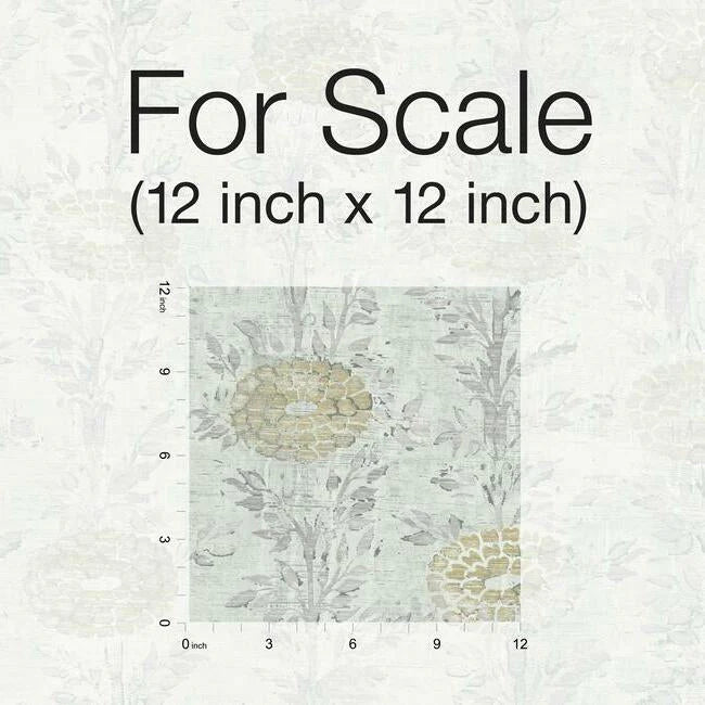 French Marigold Wallpaper (White/Gold)