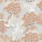 Sprig & Heron Wallpaper- Coral