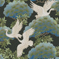 Sprig & Heron Wallpaper- Black