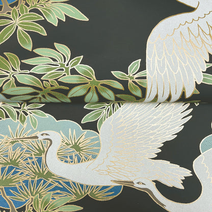 Sprig & Heron Wallpaper- Black