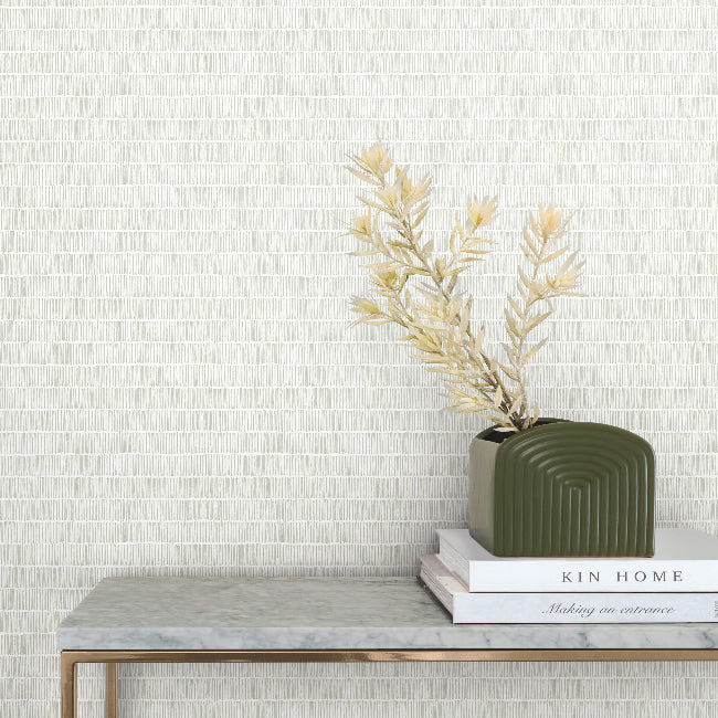 Horizontal Hash Marks Wallpaper- Grey