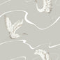 Soaring Cranes Wallpaper- Taupe