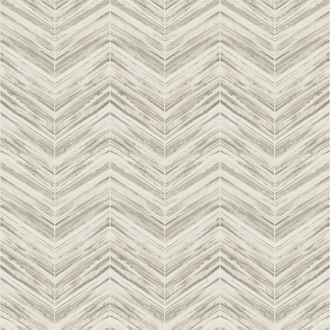 Petite Watercolor Chevron Wallpaper- Linen
