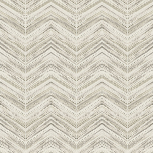 Petite Watercolor Chevron Wallpaper- Linen