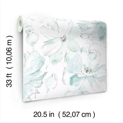 Floral Dreams Wallpaper (Mineral Green)
