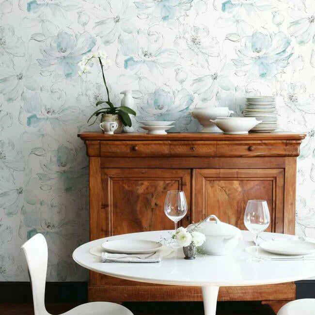 Floral Dreams Wallpaper (Mineral Green)