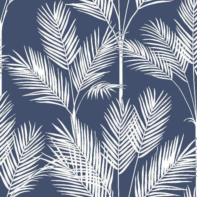 King Palm Silhouette Wallpaper- Navy