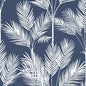 King Palm Silhouette Wallpaper- Navy