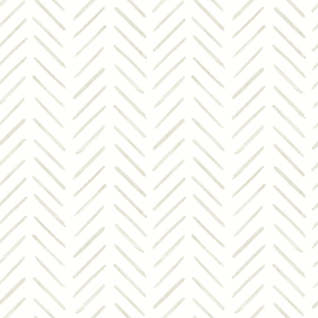 Painted Herringbone Wallpaper- Sand