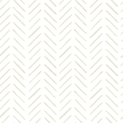 Painted Herringbone Wallpaper- Sand