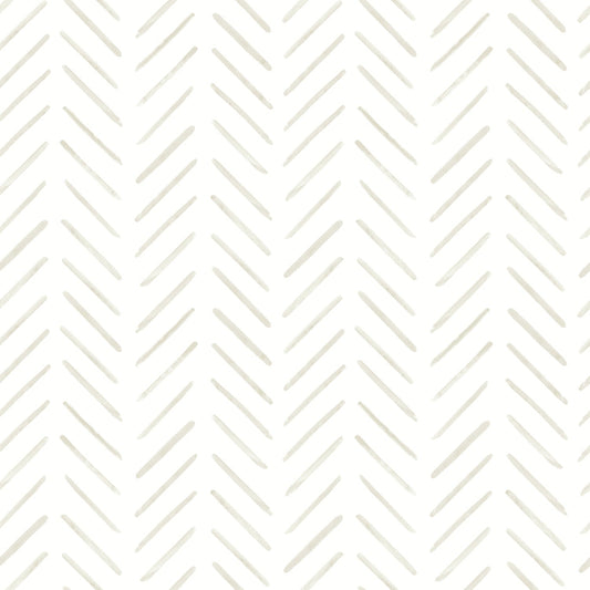 Painted Herringbone Wallpaper- Sand