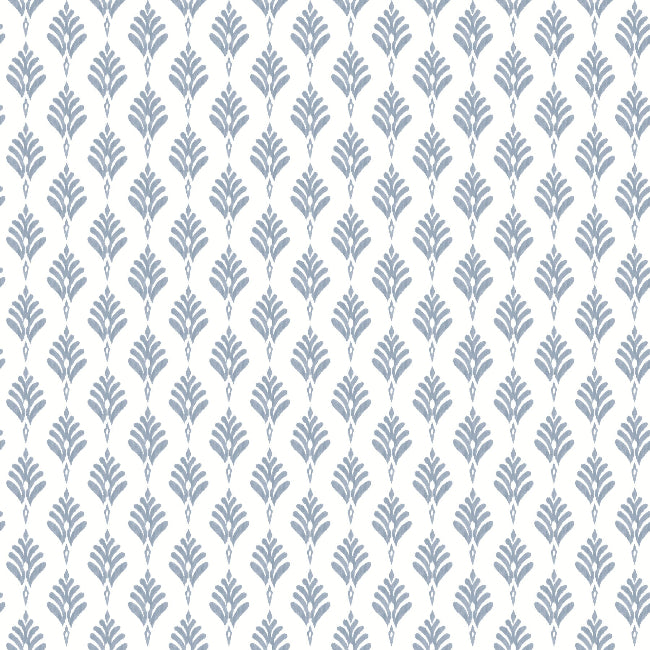 French Scallop Wallpaper- Chambray