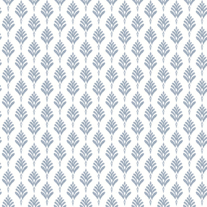 French Scallop Wallpaper- Chambray