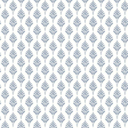 French Scallop Wallpaper- Chambray