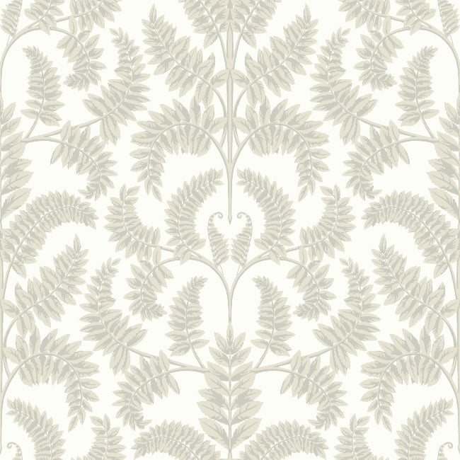 Royal Fern Damask Wallpaper- Beige