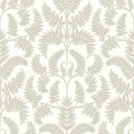 Royal Fern Damask Wallpaper- Beige