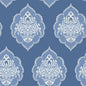 Signet Medallion Damask Wallpaper- Cobalt