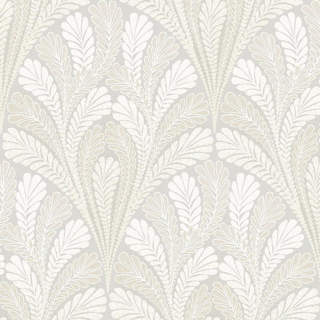 Shell Damask Wallpaper- Grey