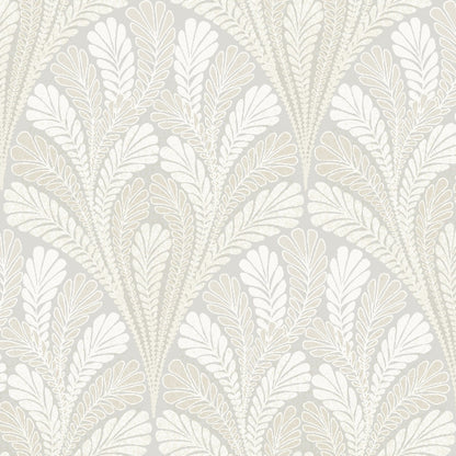 Shell Damask Wallpaper- Grey