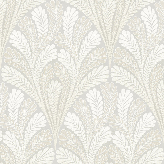 Shell Damask Wallpaper- Grey