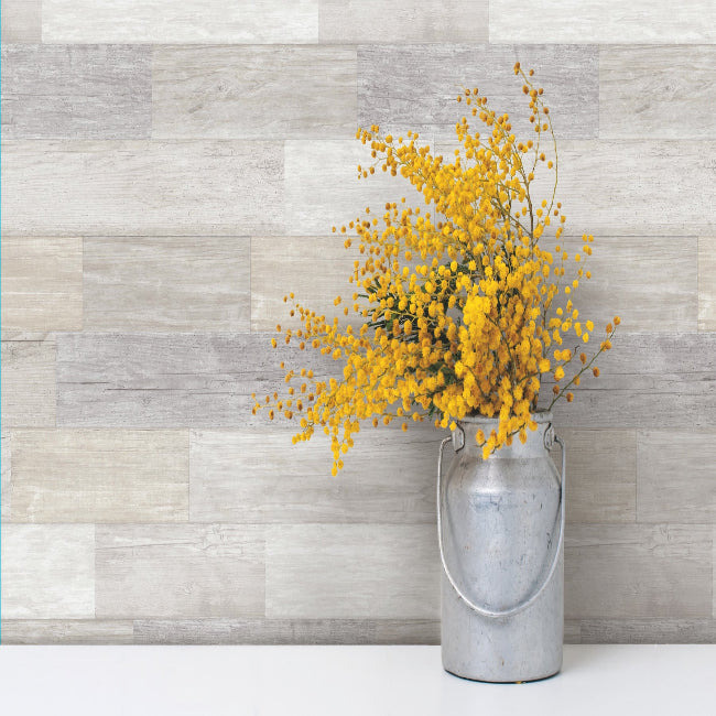 Pallet Board Wallpaper- Bleached