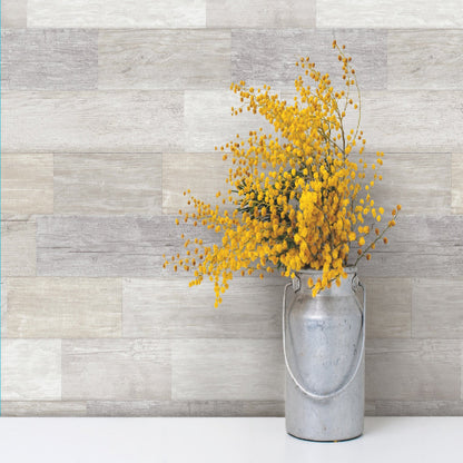 Pallet Board Wallpaper- Bleached