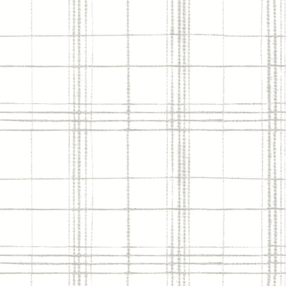 Farmhouse Plaid Wallpaper- Linen/White