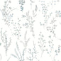 Wildflower Sprigs Wallpaper- Blue/Green