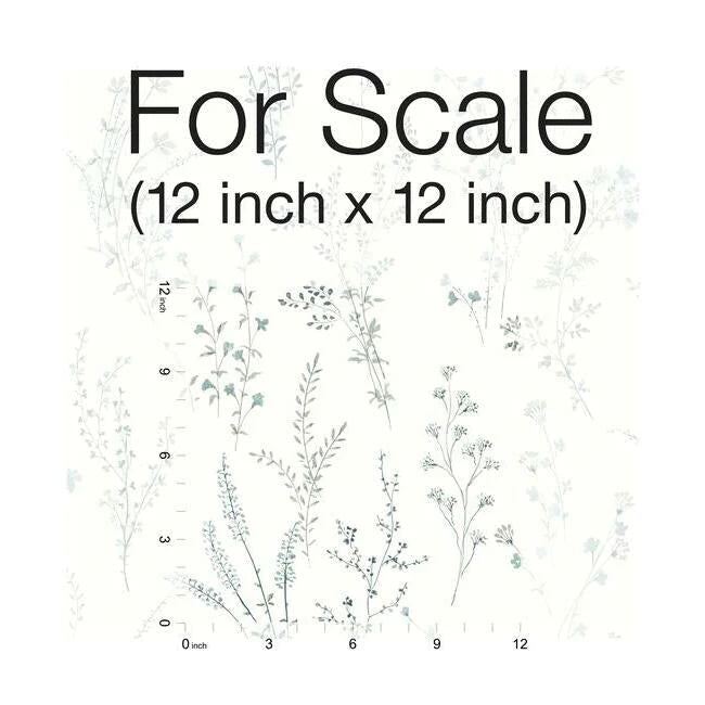 Wildflower Sprigs Wallpaper (Blue/Green)